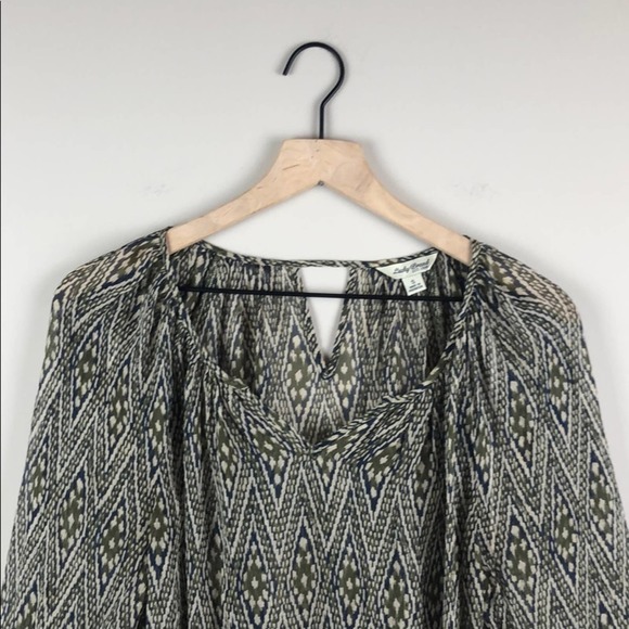 Lucky Brand Sheer Long-Sleeve Flowy Top (Small) - Picture 3 of 7